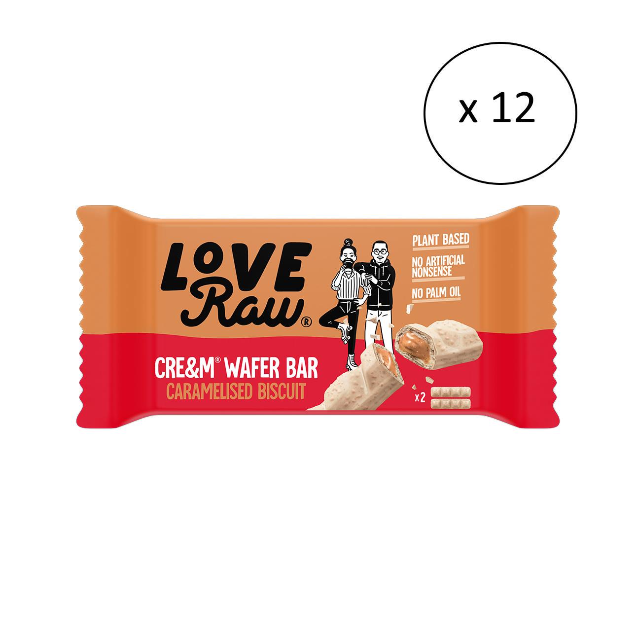 Image of 10% OFF! Love Raw - Caramelised Biscuit Wafer (Pack of 12) CREM"WAFER BAR 