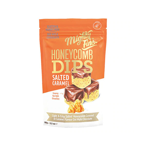 Image of (BEST BEFORE 04/11/2022) Mighty Fine - Vegan Salted Caramel Honeycomb Dips (90g) SALTED CARAMEL 