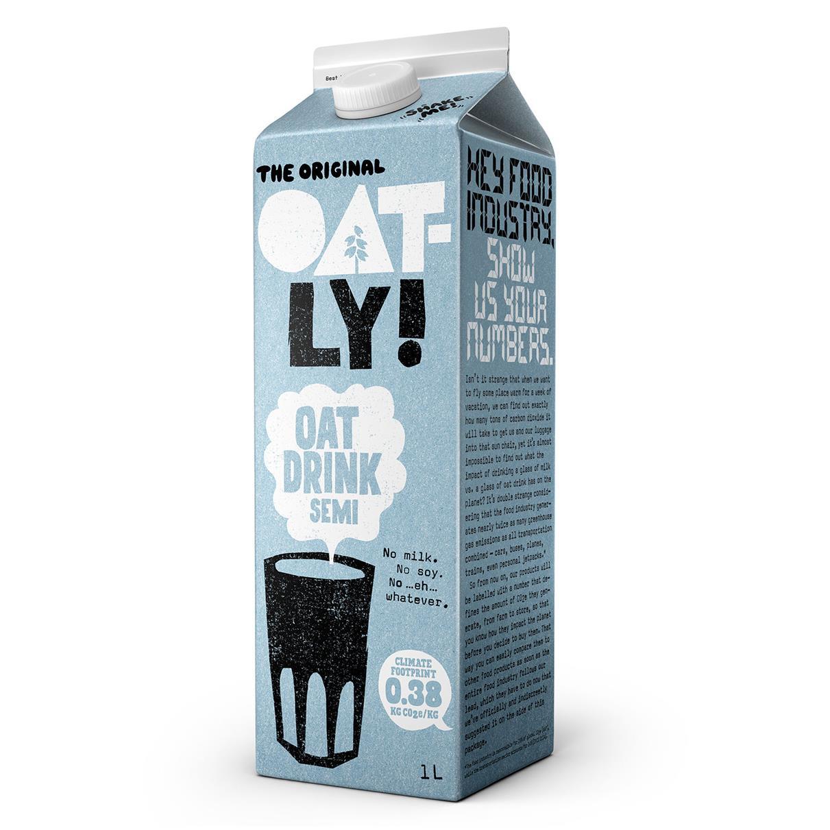 Oatly Oat Milk Drink Semi 1l The Vegan Kind 