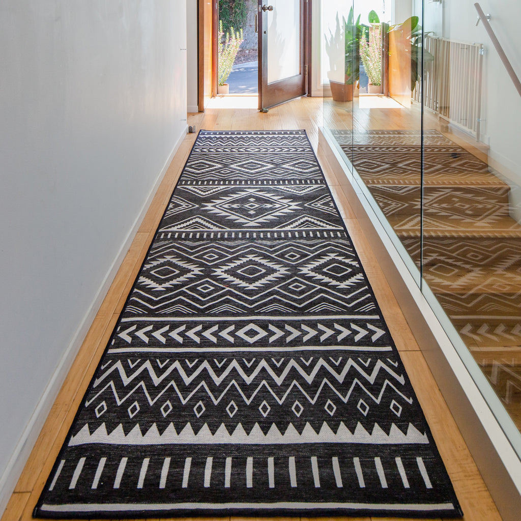 Arizona Black and White Tribal Rug