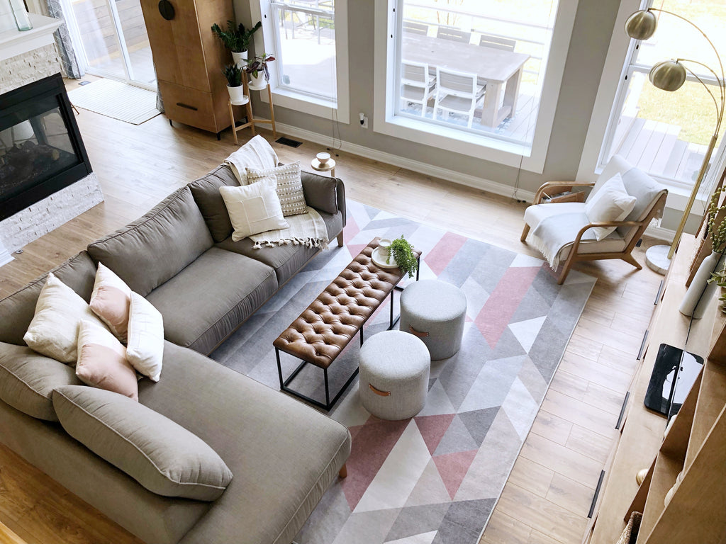 Urbano Rosewood Rug on Living Room Top Shot