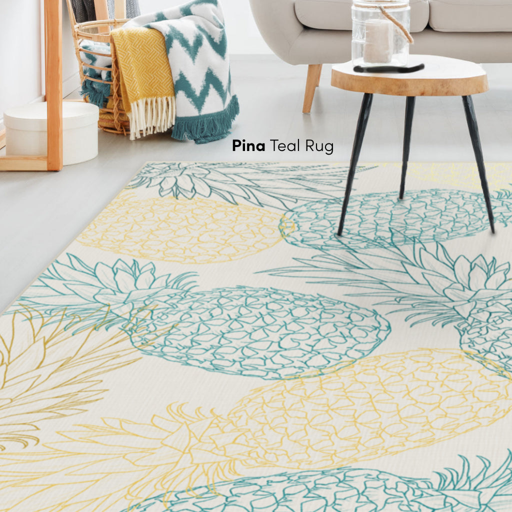 Pineapple Teal Rug