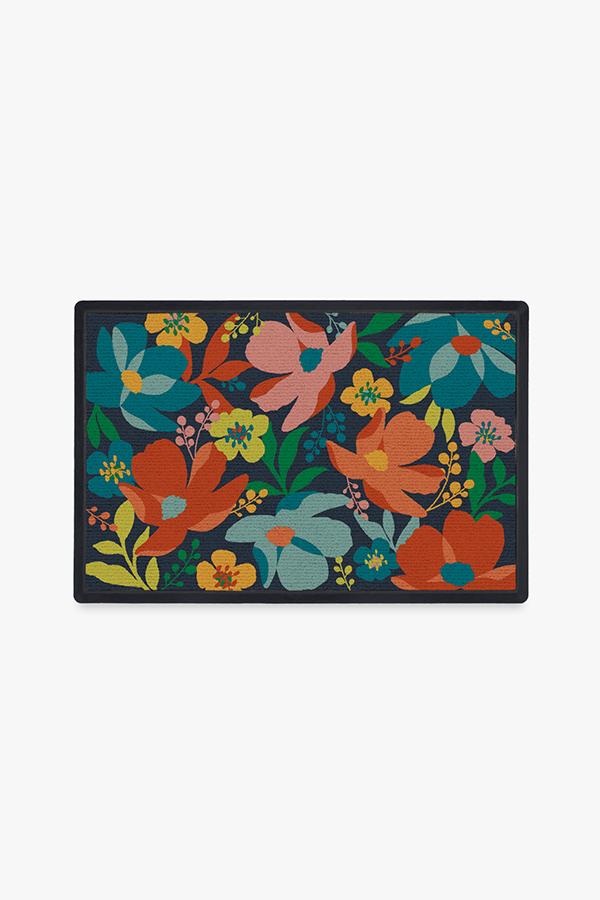 Prironde Teal Turquoise and Grey Door Mat Outdoor Indoor Kitchen Mat  Abstract Art Geometric Door Mats for Home Entrance Non-Slip Bathroom Rugs