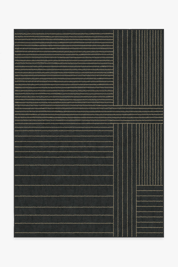 Louis Vuitton Monogram With Brand Name On Stripe Black Carpet Rugs