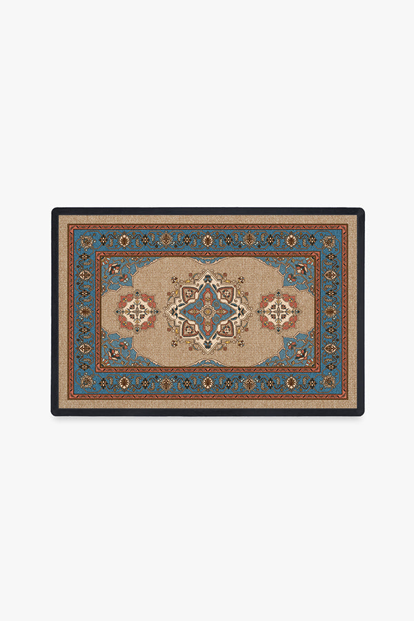 Washable Doormat Rug | Fade-Resistant | Winter Woods Monogram Doormat | Ruggable