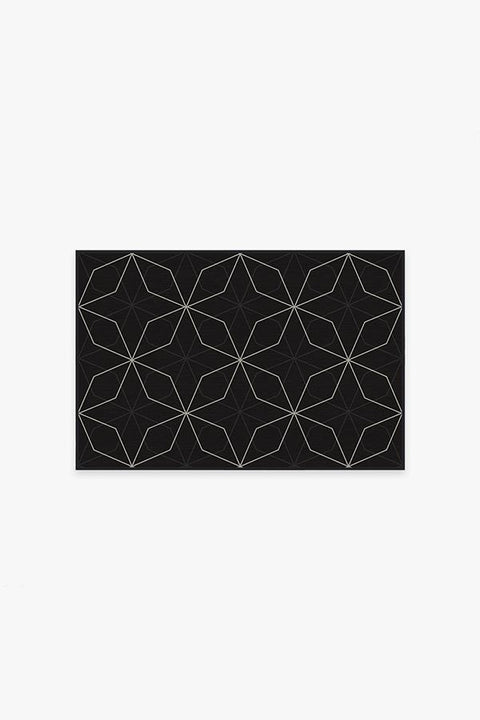 Geometrix Black Rug | Washable Rug | Ruggable