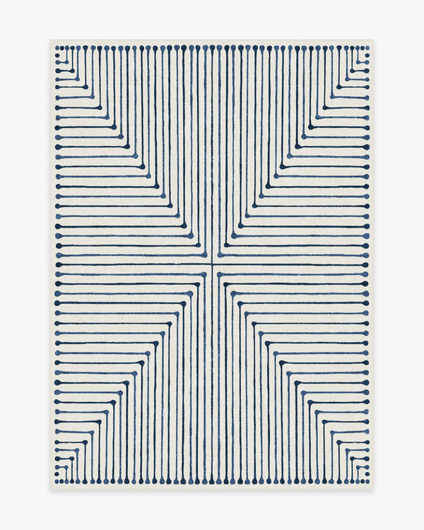 Outdoor Sailmaker Stripe Black Rug