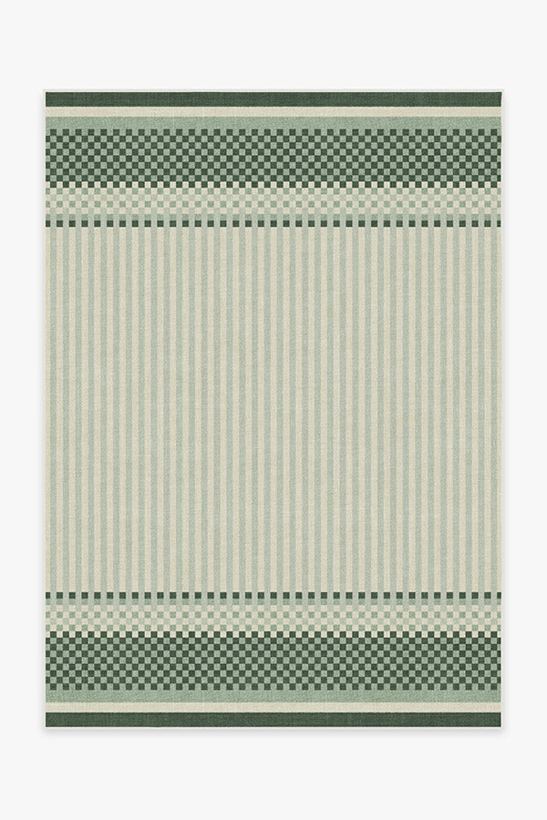 Metro Checkered Slate Green Rug – rugmeup