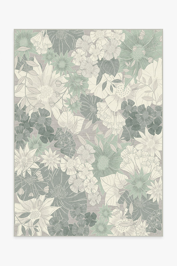 Ruggable Camellia Washable Floral Runner Rug - Jade 2'6x7