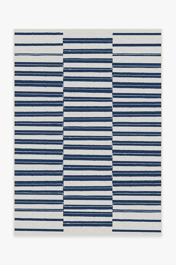 Sunbrella Stripe Rug - Bluebell