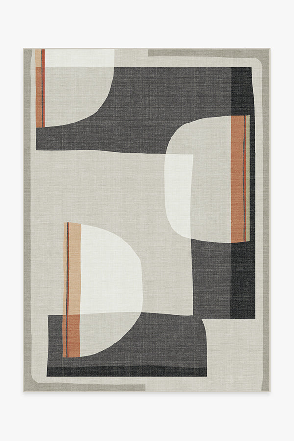 Outdoor Sailmaker Stripe Black Rug