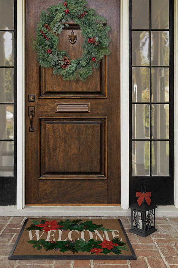 Christmas Decor Door Mat, Seasonal Winter Christmas Holiday Low