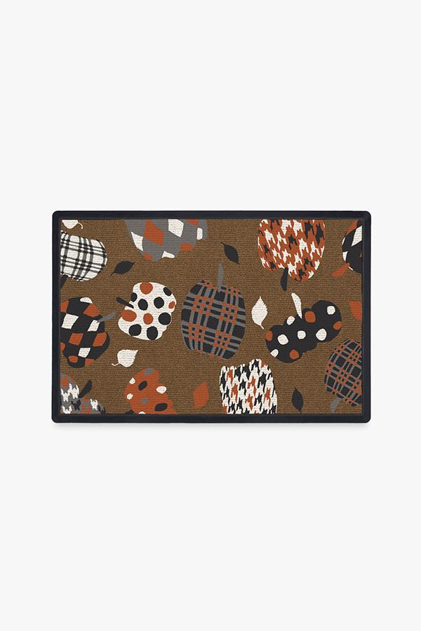 Washable Doormat Rug | Fade-Resistant | Winter Tartan Red Doormat | Ruggable