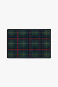 Washable Doormat Rug | Fade-Resistant | Winter Tartan Red Doormat | Ruggable