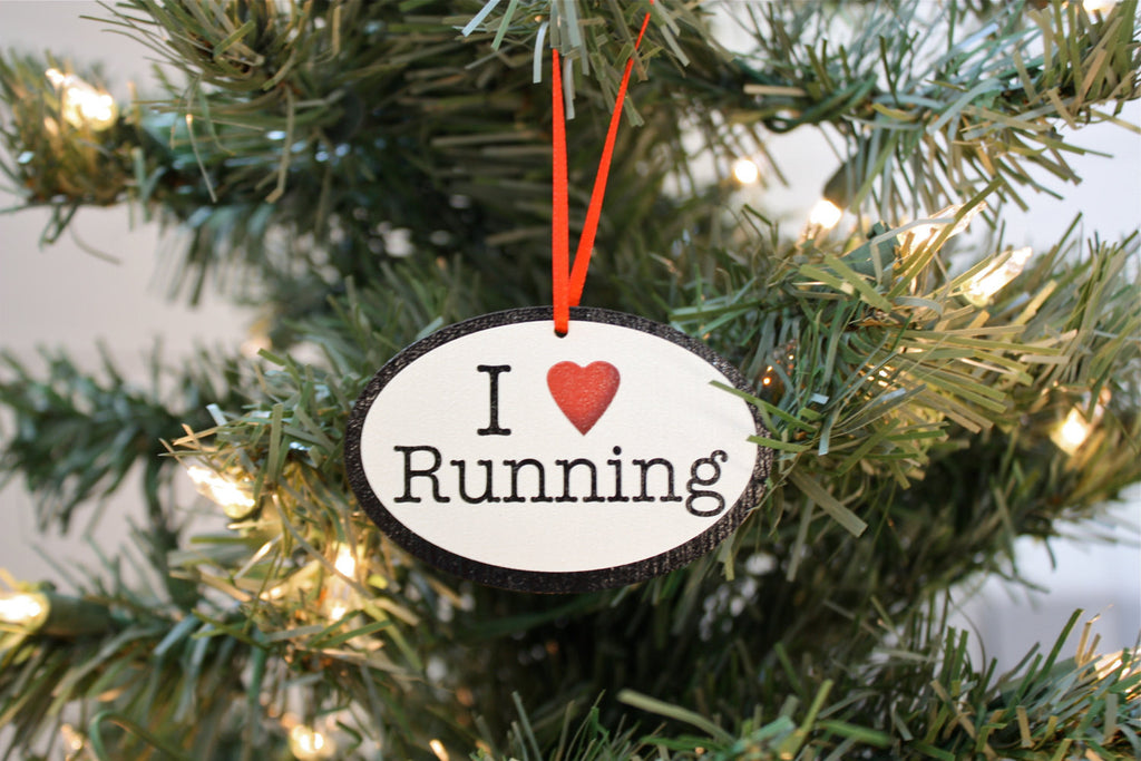 I Love Running Christmas Ornament Great gift for runners! York Sign