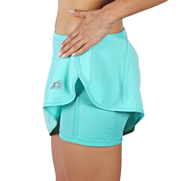 Running Skirt, Workout Skort with Shorts and Zipper Pocket - X31 SPORTS