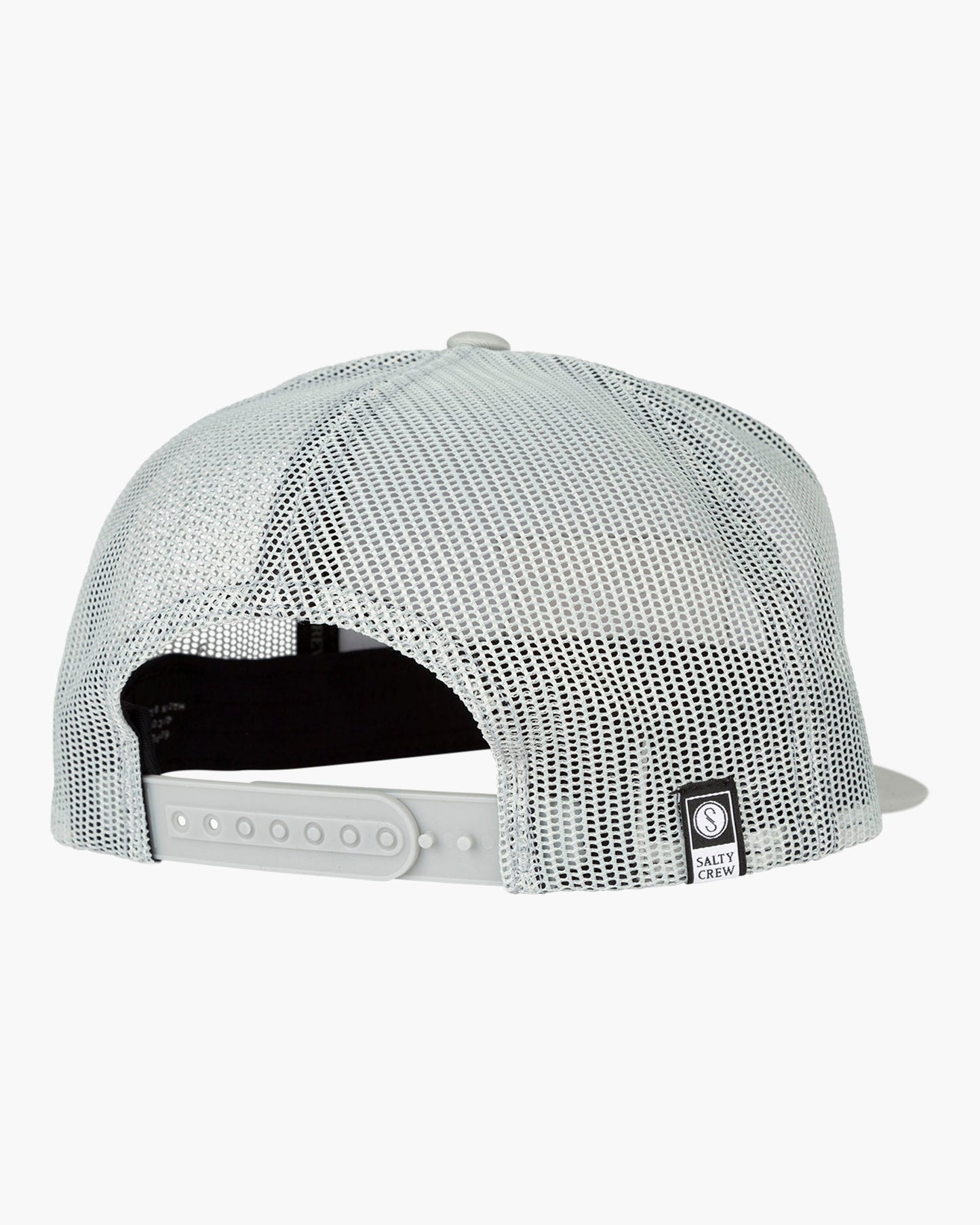 back view of Alpha Light Grey Twill Trucker