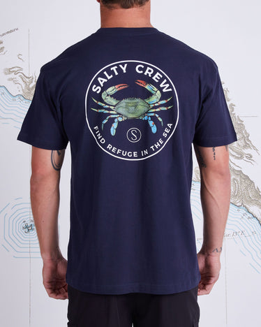 Salty Crew Men's Blue Crabber Premium Tee - M / Black