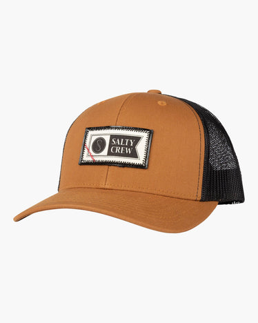 Heather Salty Hat - Trucker Crew Topstitch Grey/Black Retro