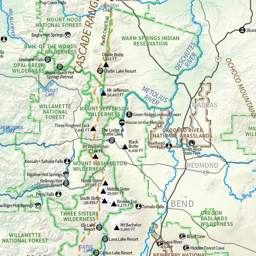 Who publishes a large map of Oregon?