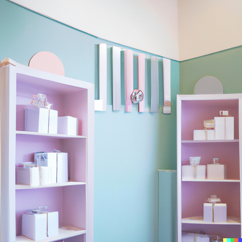 Inside of a gift boutique with the perfect colors