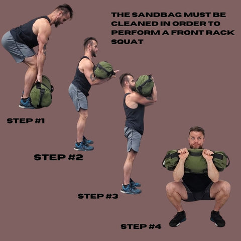 Front Rack Squat with Sandbag