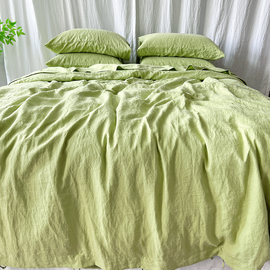 Linen Duvet Cover Green Tea