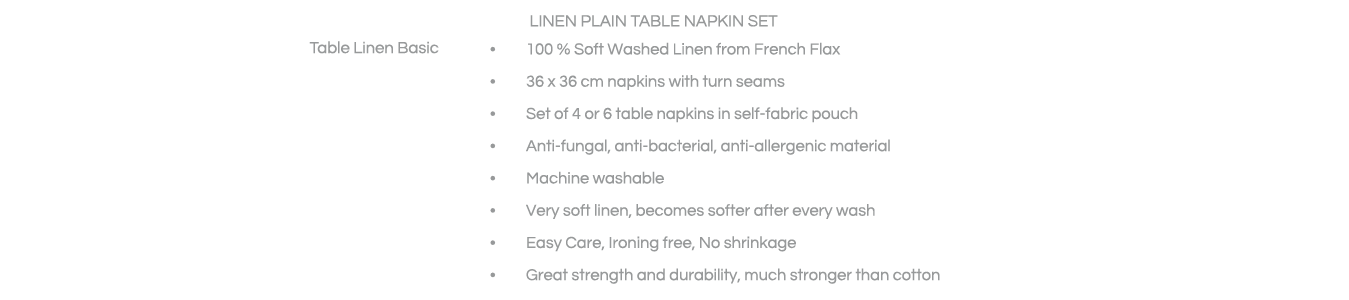 Washed Linen Table Napkins, Australia | Linen Plain Table Napkin Set