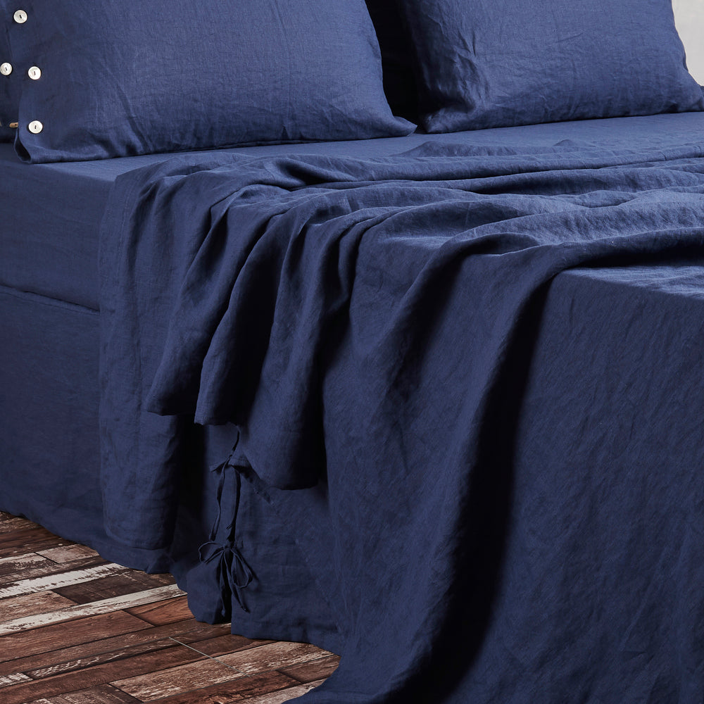 Bed Linen Flat Sheet Indigo Blue