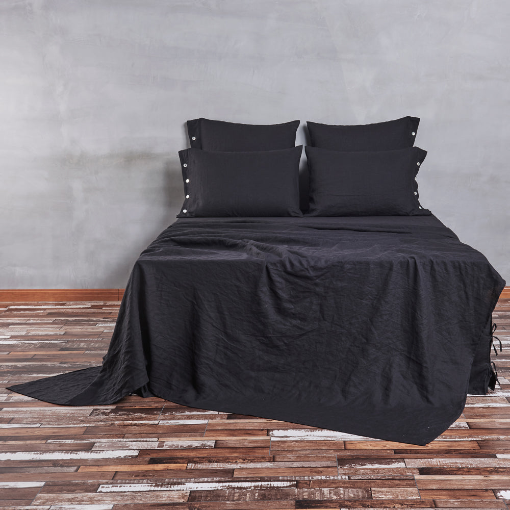 Bed Linen Flat Sheet Jet-Black