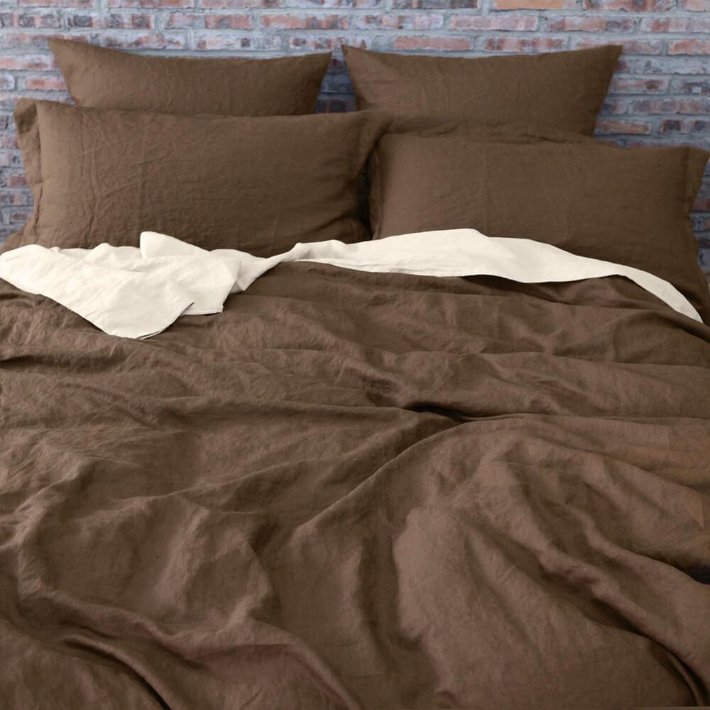 Soft Washed Linen Quilt Cover Earth Brown Linenshed Com Au