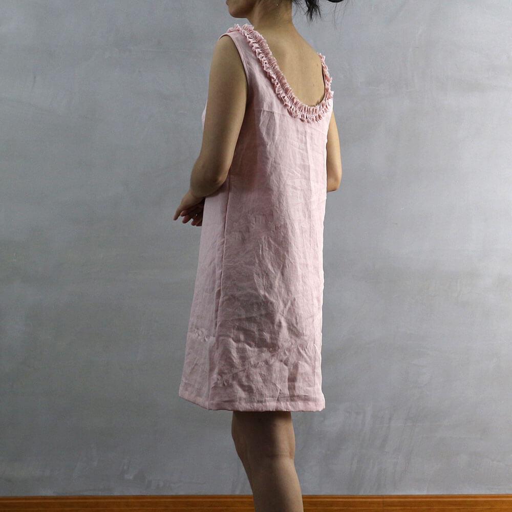 Frayed Ruffle Collar Dress