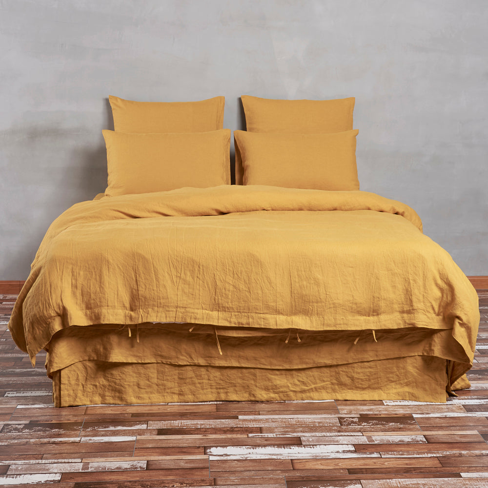 Linen Duvet Cover Mustard