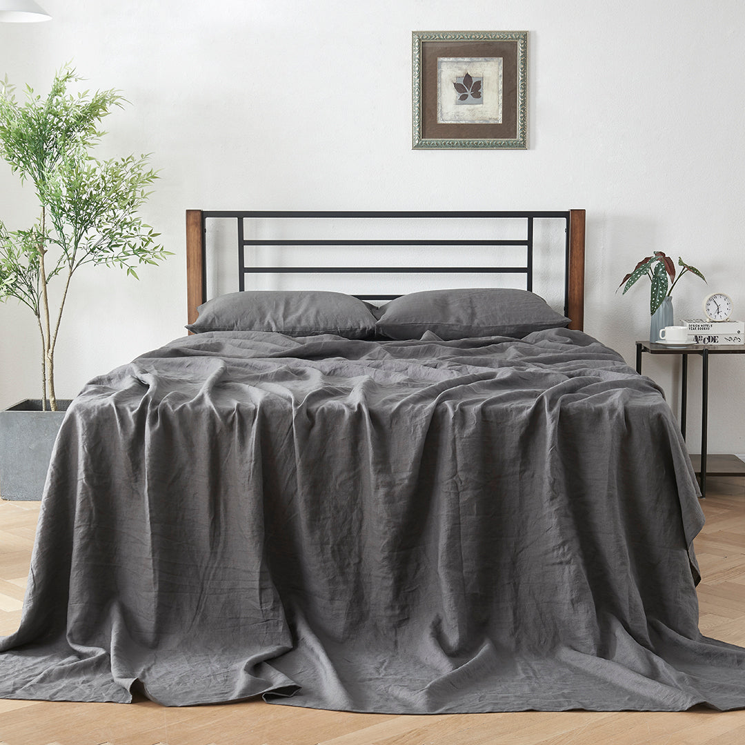 Bed Linen Flat Sheet Lead Grey