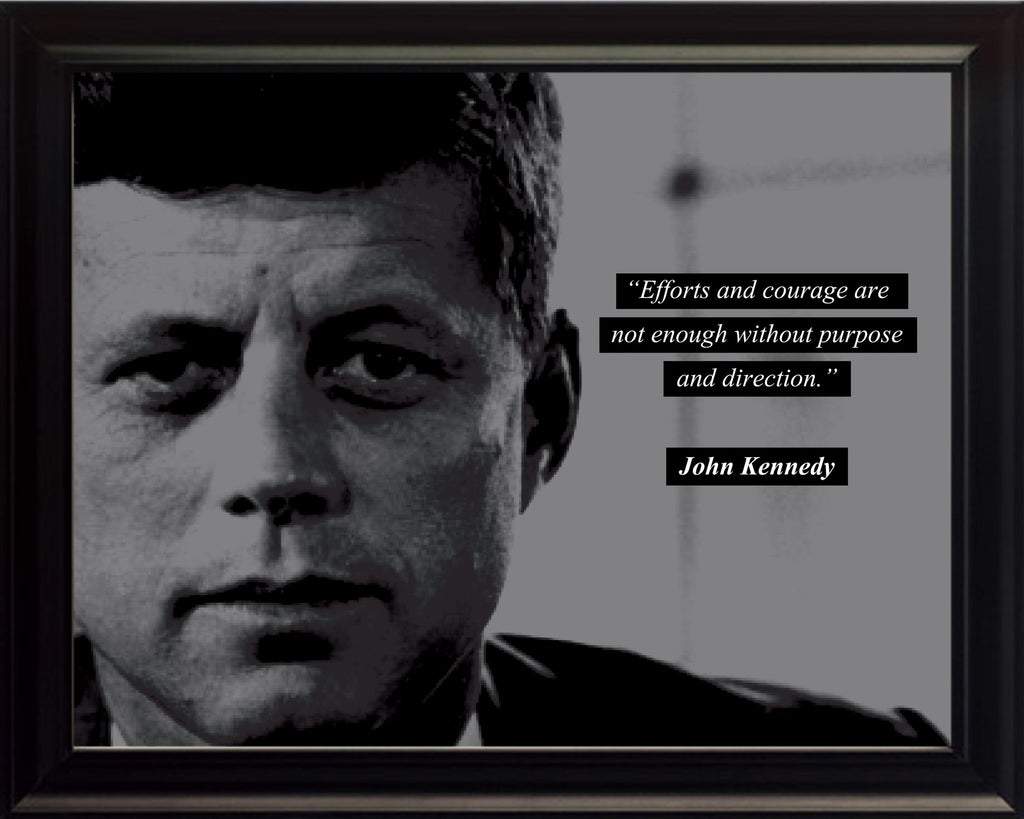 John F Kennedy JFK Poster  Framed Photo Famous  Quotes  