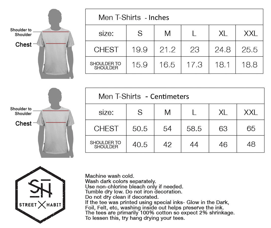 Mens T Shirt Size Chart Us