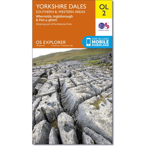 OS Explorer OL2 Yorkshire Three Peaks Challenge Map, Yorkshire Dales Southern & Western Areas