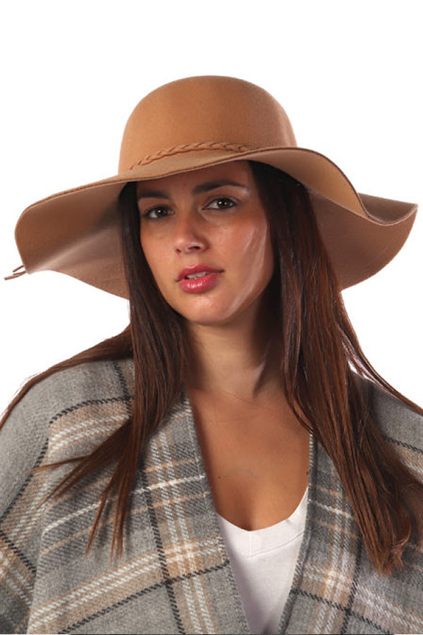 tan felt floppy hat