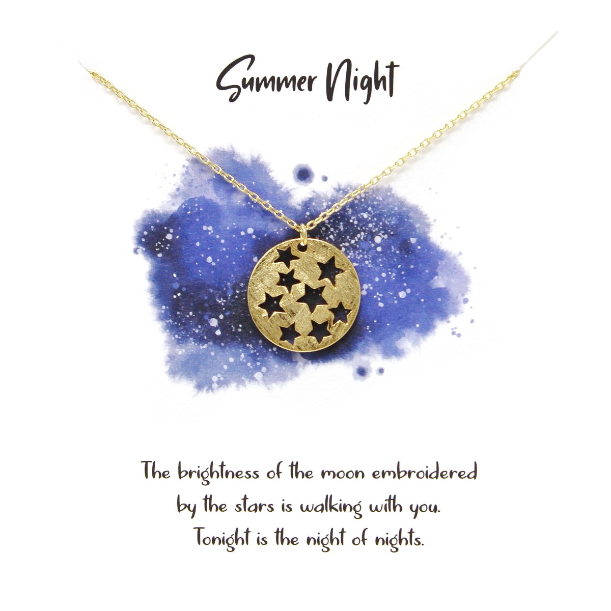 Tell Your Story Summer Night Cutout Disc Pendant Simple Chain Short N Usjewelryhouse