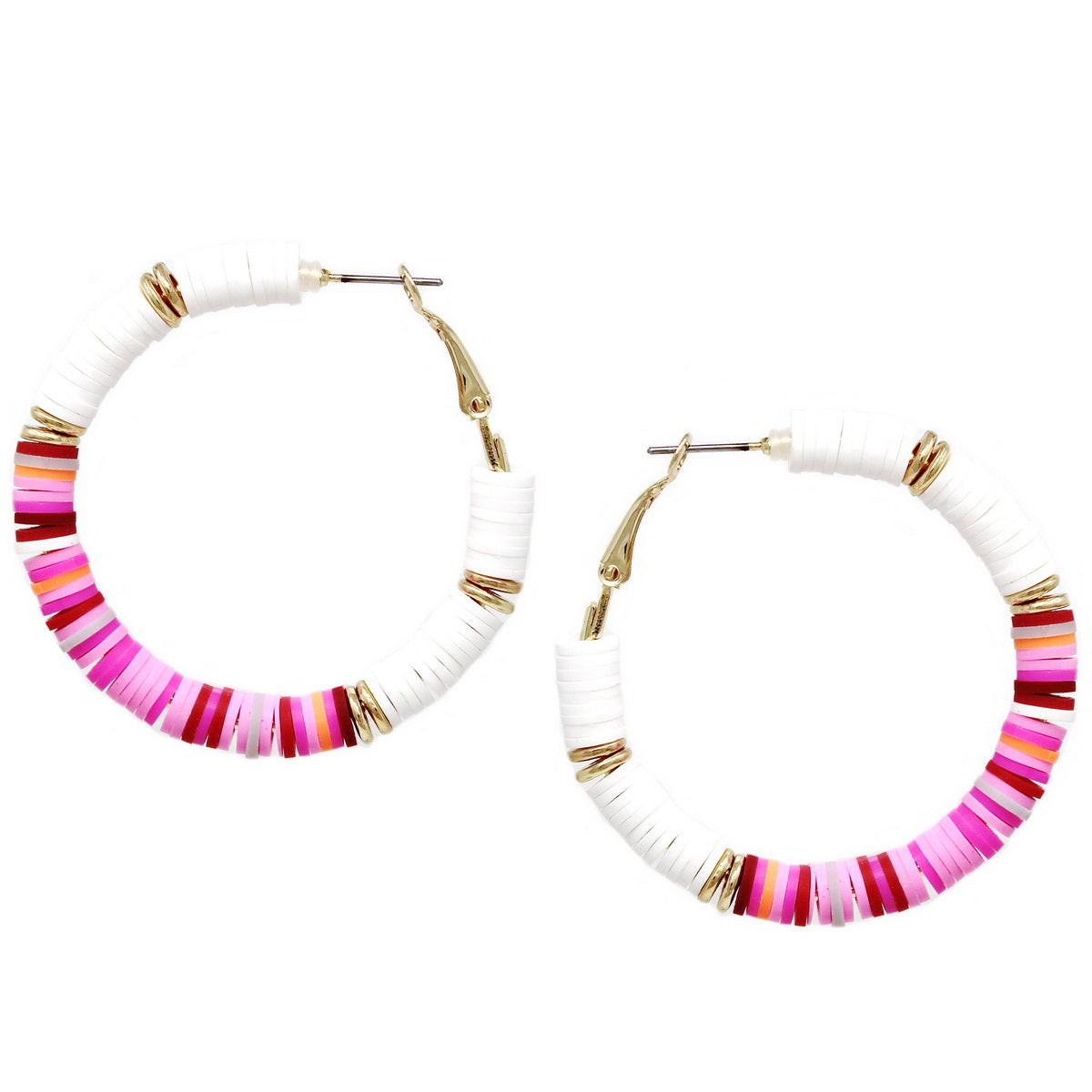 Download Thick Rubber Disc Beaded Hoop Earrings - USJewelryhouse