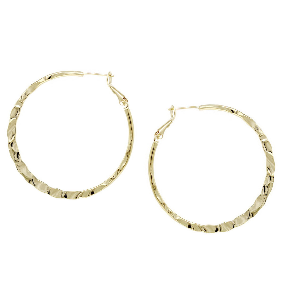 Hammered Metal Hoop Earrings (45 mm 