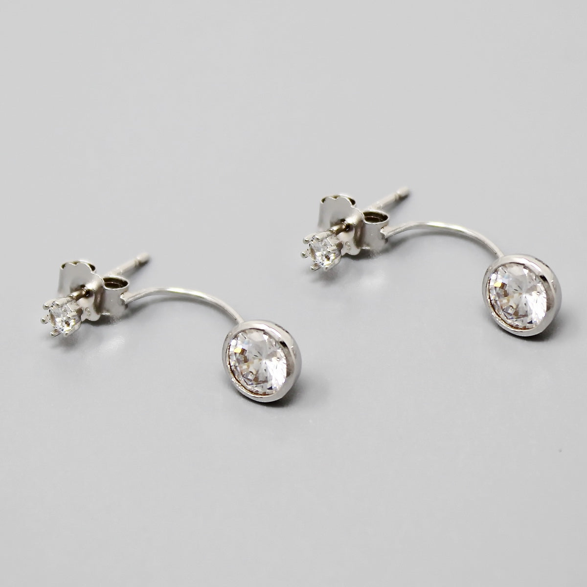 silver ear jacket earrings