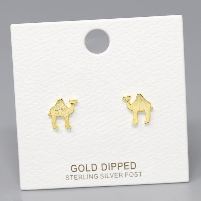 gold camel earrings