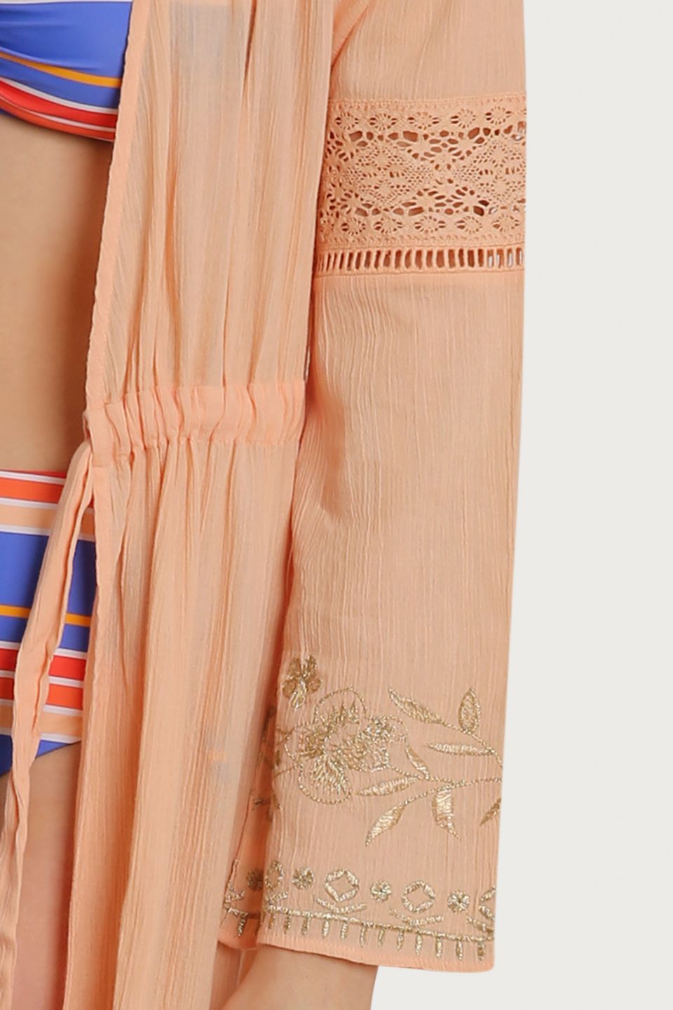 Mallorca Embroidered Tie Waist Maxi Coverup