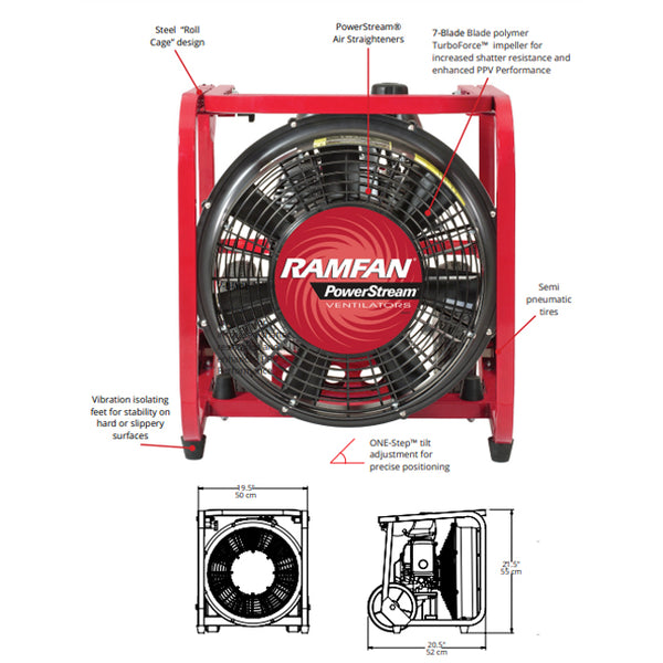 Ramfan GX200 16" Fire Rescue Gas PPV Ventilator