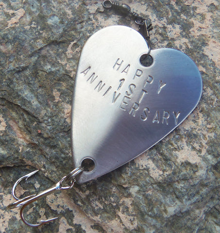 Anniversary Gift for Men Gift for Husband Fishing Custom Fishing Lure Engraved Birthday Beach Ocean Wedding Handstamp Heart Gift Girlfriend