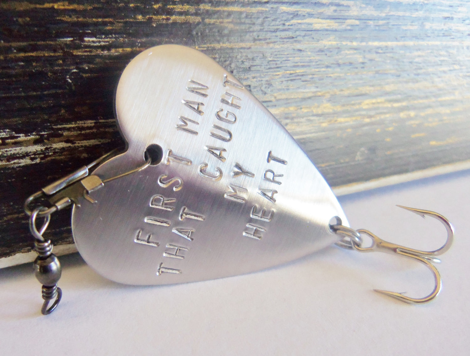 First Man That Caught My Heart Fishing Lure for Father of the Bride Groom Favors for Parents on Wedding Day Gift to Brides Daddy Little Girl