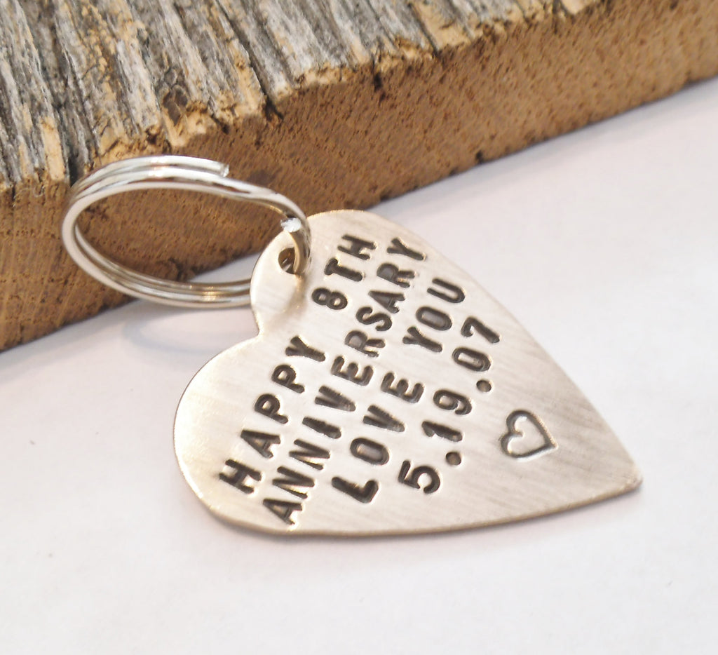 Annivesary Keychain for Wife 8 Year Anniversary  for 