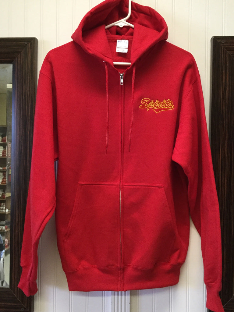 Zip Hooded Sweatshirt Jacket Red – Spirits Store