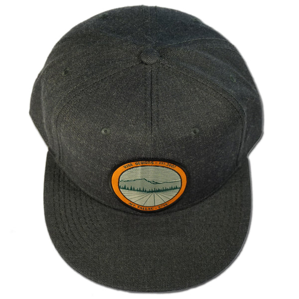 Tallac Mountain Snapback Hat- Heather Black – RISE Designs